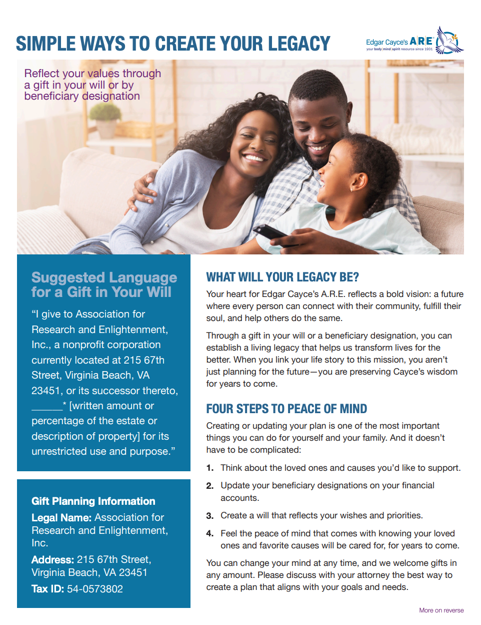 Support The Future of My Favorite Charity brochure cover